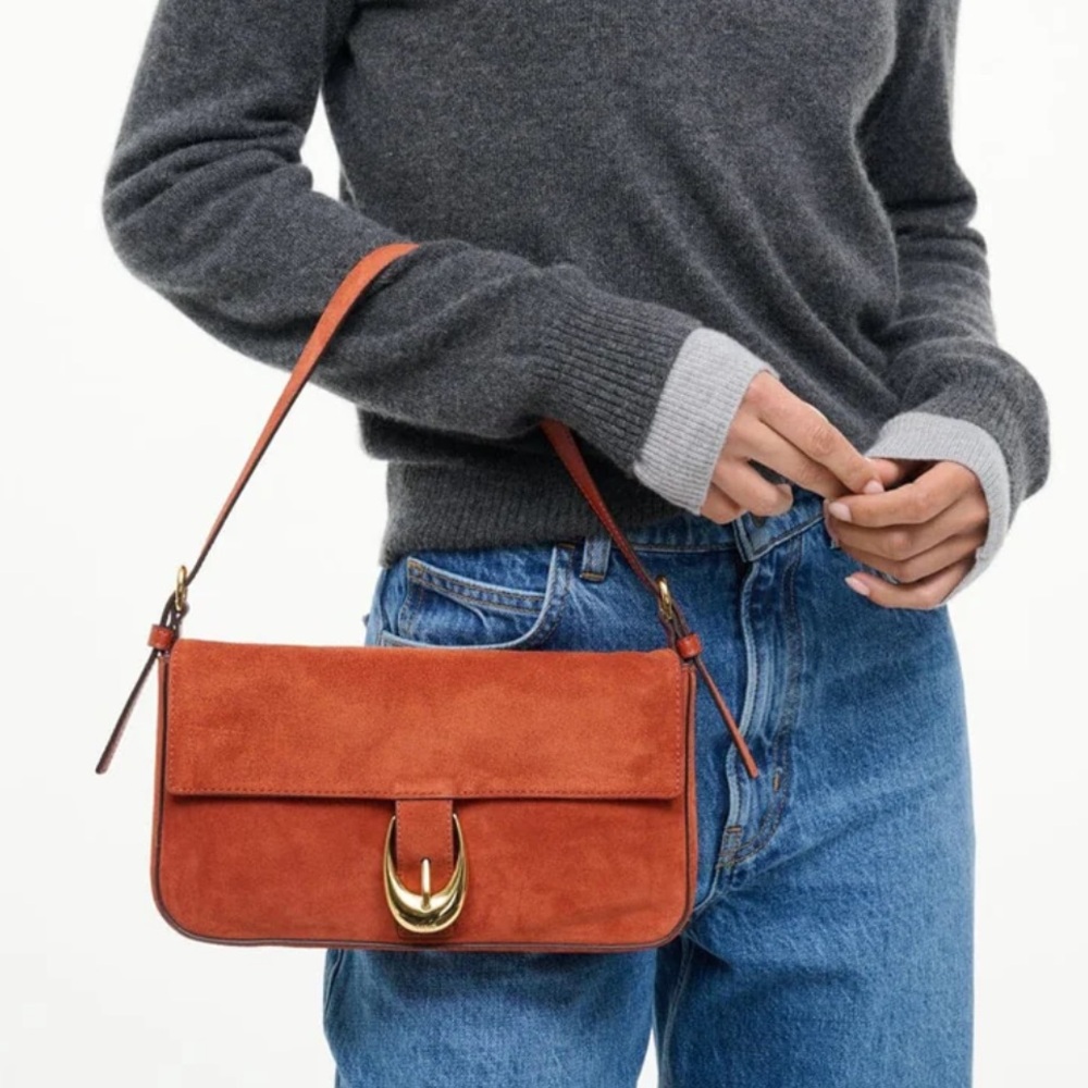 STAUD Harlow Bag in Auburn Suede - Picture 6 of 11